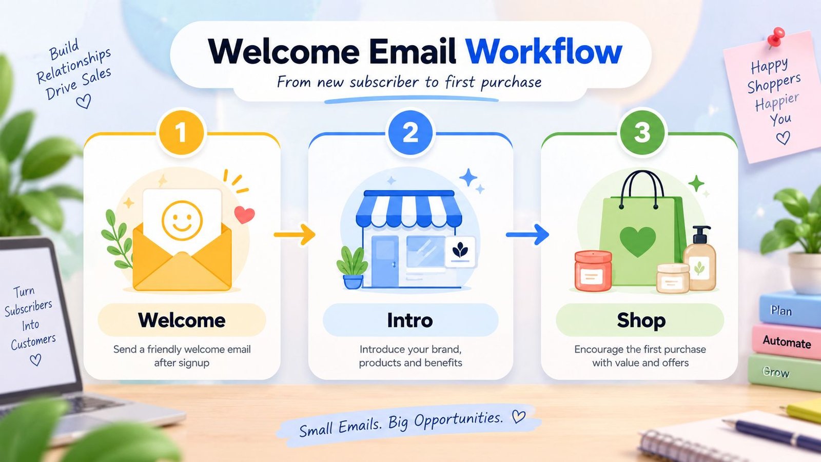 welcome email workflow for e-commerce