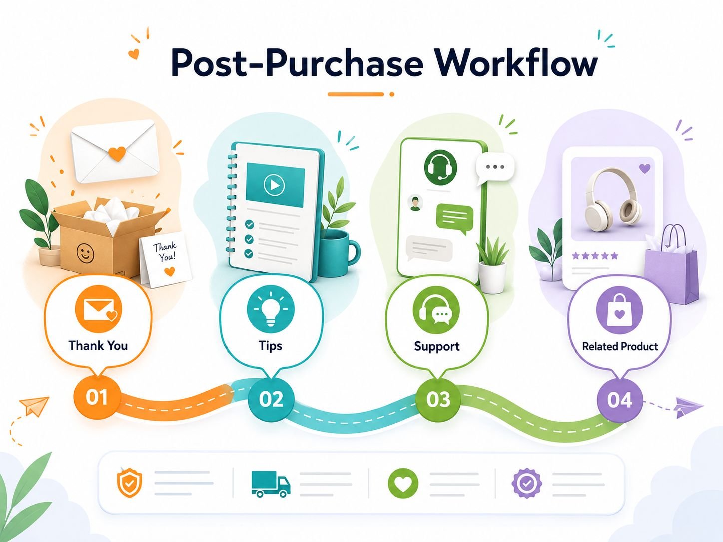 post-purchase email workflow for ecommerce